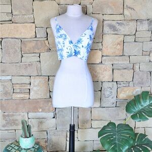RARE Sandro Blue & White Crop Top